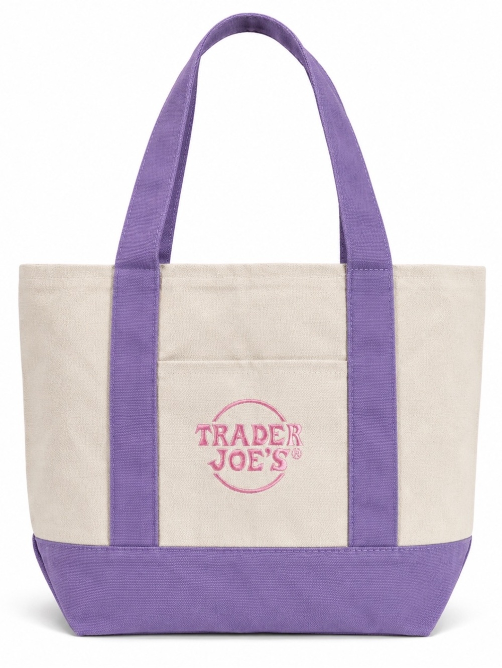 Trader Joe’s Mini Canvas Tote Bag Purple Reusable Limited Edition